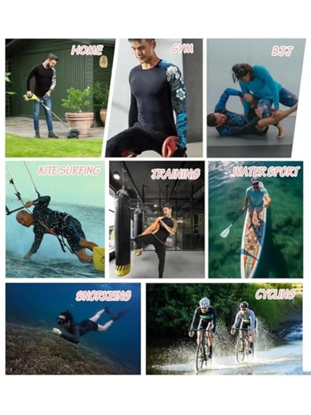 Men's Rash Guard Compression Shirt Long Sleeve UPF 50+ Base Layer